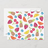 Juicy Waterverf Hand Painted Fruit Pattern Briefkaart (Voorkant / Achterkant)