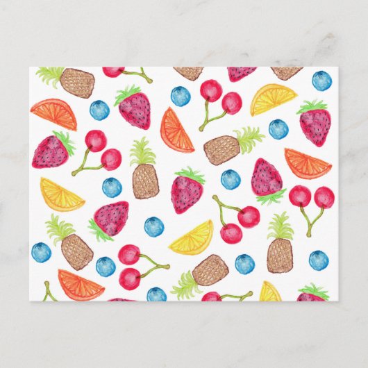 Juicy Waterverf Hand Painted Fruit Pattern Briefkaart (Voorkant)