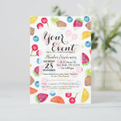 Juicy Waterverf Hand Painted Fruit Pattern Kaart (Staand voorkant)