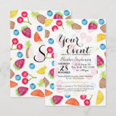 Juicy Waterverf Hand Painted Fruit Pattern Kaart (Voorkant / Achterkant)
