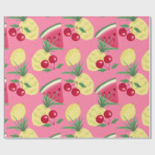 Juike vruchten op een roze rode achtergrond. cadeaupapier (Vlak)