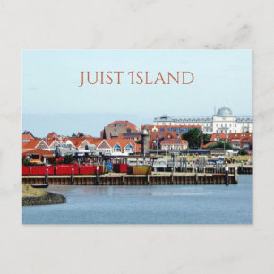 Juist City en Harbour, Juist Island, East Frisia Briefkaart