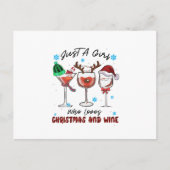 Juist een meisje dat van Kerstmis en wijn houdt Briefkaart (Voorkant)
