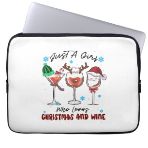 Juist een meisje dat van Kerstmis en wijn houdt Laptop Sleeve