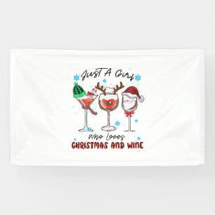 Juist een meisje dat van Kerstmis en wijn houdt Spandoek