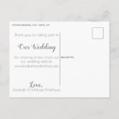 Juist getrouwd script aangepaste foto trouw dank j aankondigingskaart (Achterkant)