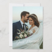 Juist Getrouwd Script Huwelijksfoto Aankondiging (Voorkant)