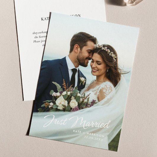 Juist Getrouwd Script Huwelijksfoto Aankondiging