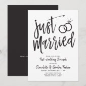 Juist getrouwd Script na de bruiloft brunch | Fees Kaart (Voorkant / Achterkant)