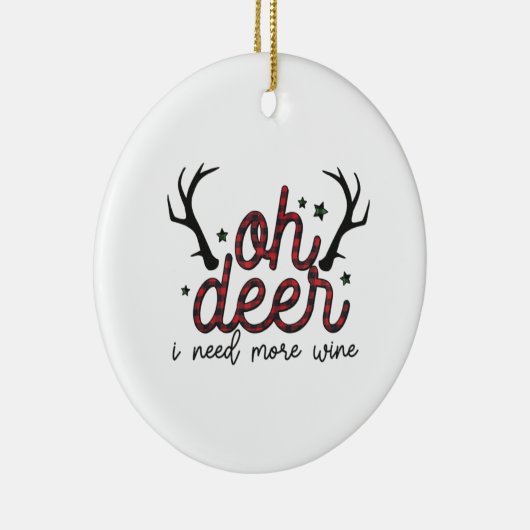 Juist omdat ik meer wijn nodig heb keramisch ornament (Rechts)