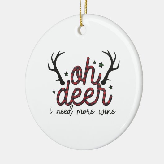 Juist omdat ik meer wijn nodig heb keramisch ornament (Links)