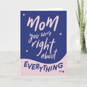 Juist over alles wat Moederdag Kaart (Voorkant)