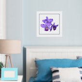 Juist Silver Paars Orchid Group Print Poster (Insitu (Slaapkamer))