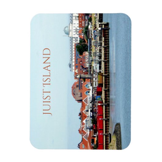 Juist Stad en Haven, Juist Eiland, Oost-Friesland Magneet (Verticaal)