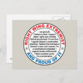 Juist Wing Extremist Briefkaart (Voorkant / Achterkant)