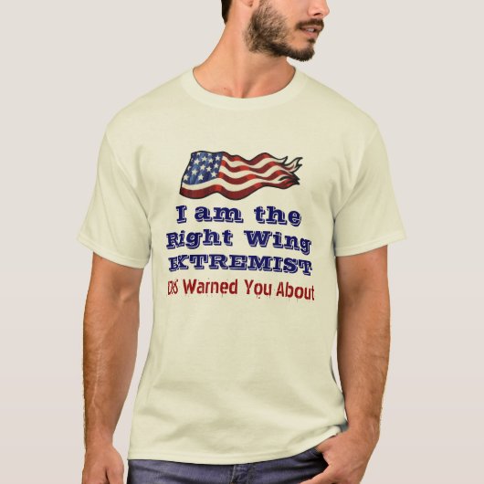 Juist Wing Extremist DHS waarschuwt voor T-shirt (Voorkant)