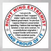 Juist Wing Extremist Poster (Voorkant)