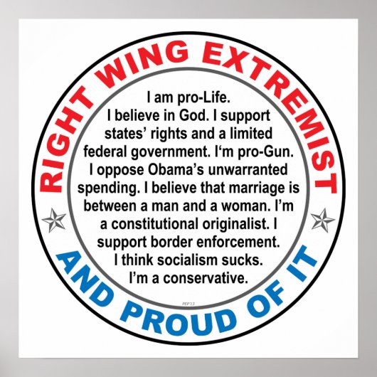 Juist Wing Extremist Poster (Voorkant)