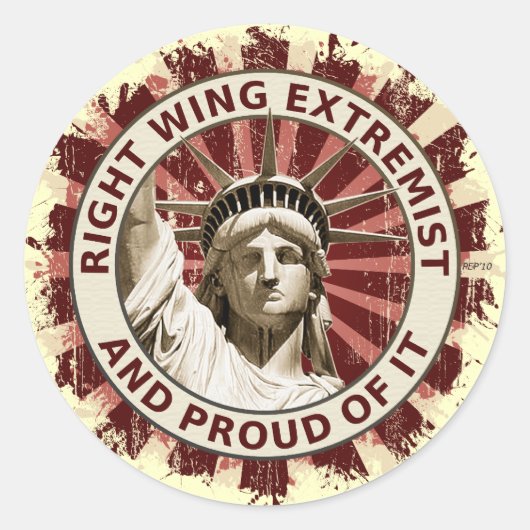 Juist Wing Extremist Ronde Sticker (Voorkant)