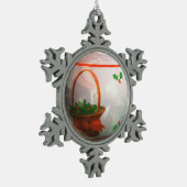 Juist witte lamp tin sneeuwvlok ornament (Links)