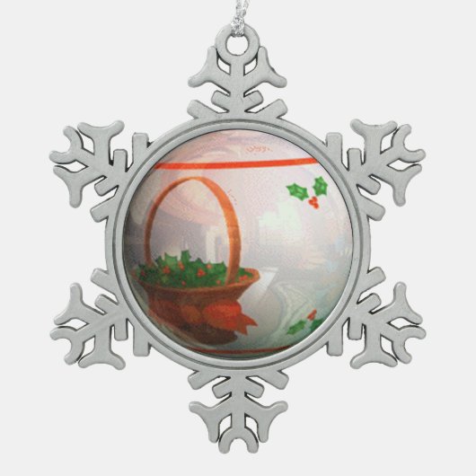 Juist witte lamp tin sneeuwvlok ornament (Voorkant)