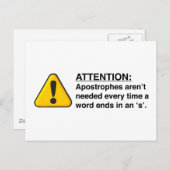 Juiste Apostrophe-gebruikskaart Briefkaart (Voorkant / Achterkant)