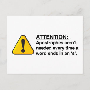 Juiste Apostrophe-gebruikskaart Briefkaart