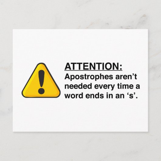 Juiste Apostrophe-gebruikskaart Briefkaart (Voorkant)