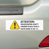 Juiste Apostrophe-gebruikskaart Bumpersticker (Op auto)