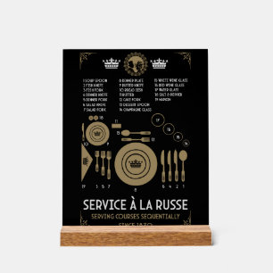 Juiste formele plaatsing van servies op tafel acryl bord