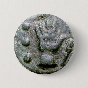 Juiste hand Aes Grave Quadrans Ronde Button 5,7 Cm