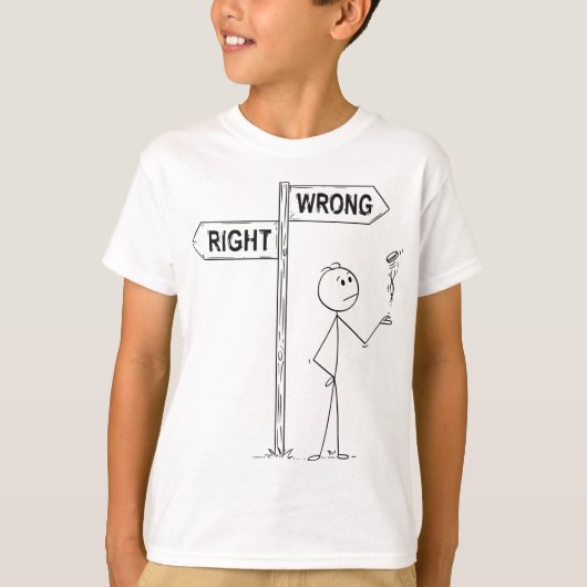Juiste verkeerde illustratie T-Shirt (Voorkant)