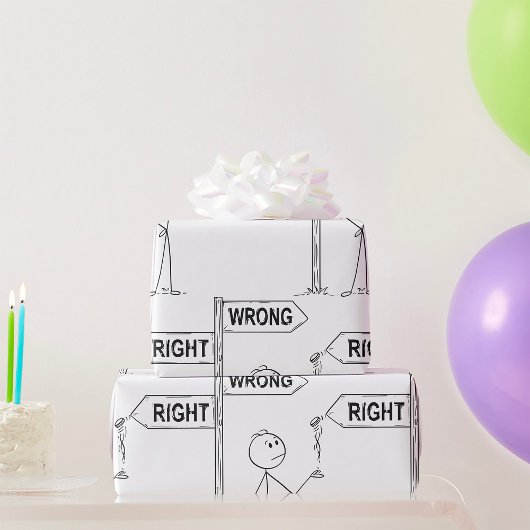 Juiste verkeerde illustratie Verpakkingspapier Cadeaupapier