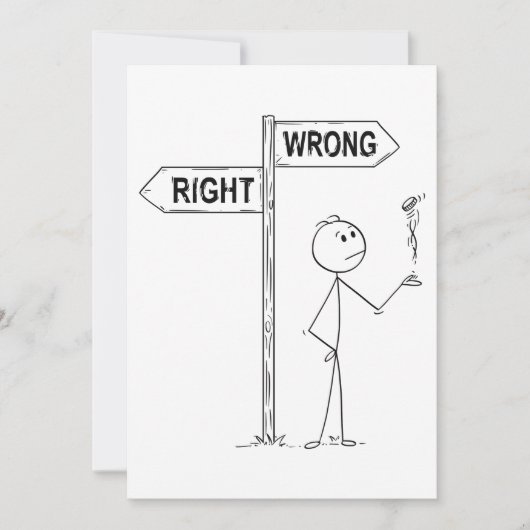 Juiste Verkeerde Uitnodiging van de Illustratie (Voorkant)