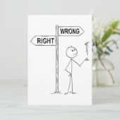 Juiste Verkeerde Uitnodiging van de Illustratie (Staand voorkant)
