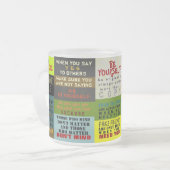 JUISTE WOORDEN ~ Frosted Glass Mok / TRUISM (Voorkant links)