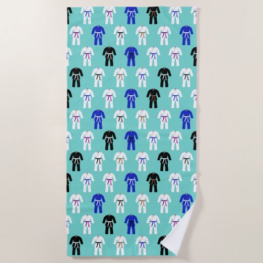 Jujitsu Jiu Jitsu BJJ gepersonaliseerd Strandlaken (Voorkant)