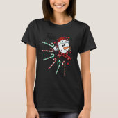 Juju Snowman Candy Cane Kerstmis Funny T-shirt (Voorkant)