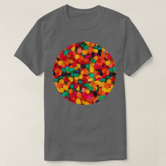 Jujube Gummy Real Candy Pattern T-shirt (Design voorkant)