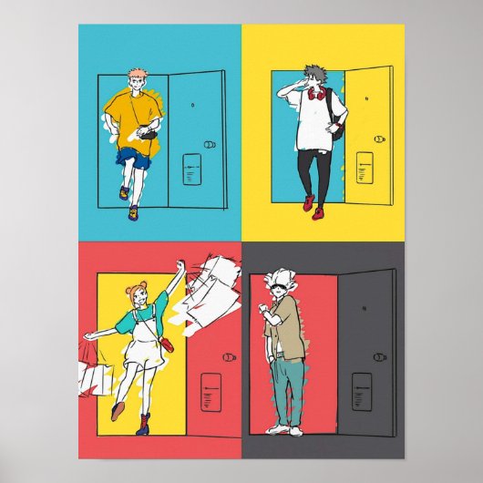 Jujutsu Kaisen Anime Doors Dancing Outro Poster (Voorkant)