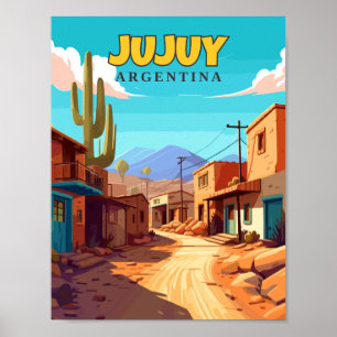Jujuy Argentinië vintage reisillustratie Poster