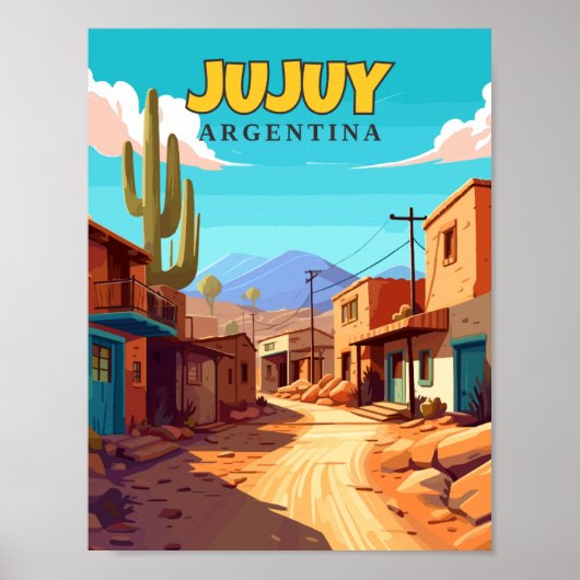 Jujuy Argentinië vintage reisillustratie Poster (Voorkant)