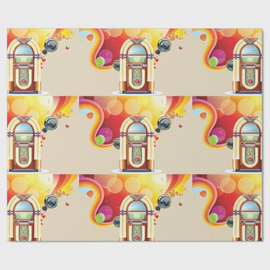 Juke Box Glossy Wrapping Paper Cadeaupapier (Vlak)
