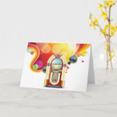 Juke Box Greeting Kaart (Gele Bloem)