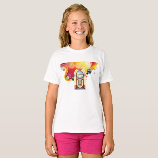 Juke Box Meisjes T-shirt (Voorkant volledig)