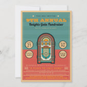 Juke Box Sock Hop Party Invitation Flyer Kaart (Voorkant)