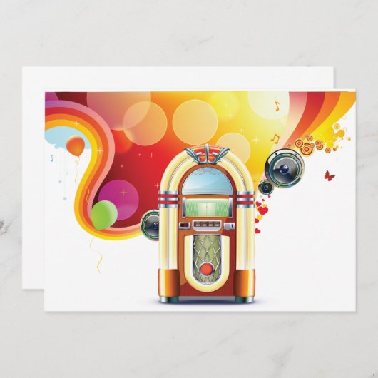 Juke Box Uitnodigingen (Voorkant / Achterkant)