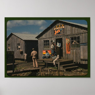 Juke Joint and Living Quarters, Fla Circa 1940 Poster