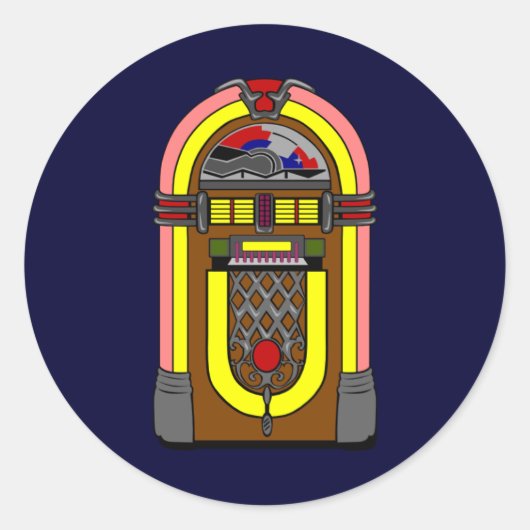 Jukebox 50 ronde sticker (Voorkant)