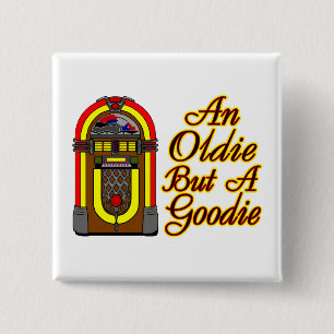 Jukebox an Oldie, maar a Goodie Vierkante Button 5,1 Cm